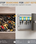 16 Key Wall Mounted Lock Box With 3 Digit Combination Lock And Backup Key for home office rental property management key organizer