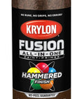 Killer Hammered Finish Spray Paint In Deep Cocoa Brown With Top Shelf Rust Resistant Coating And Legit Adhesion For Metal Wood Plastic Great For Indoor Outdoor Diy Crafts In A Quick Dry 12 Oz Aerosol Can, showing product can with textured surface and label.