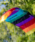 Two Line Stunt Kite No Rods Paraglider Style For Quick Learning Steady Flight Ripstop Polyester 55x125 Cm flying outdoors