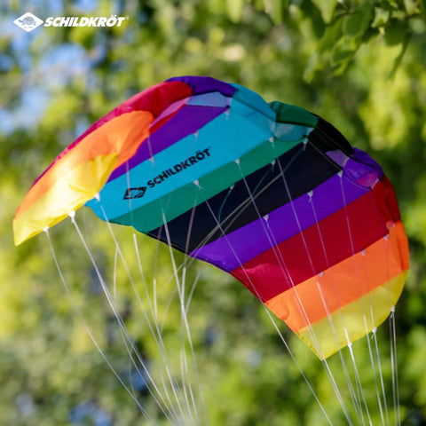 Two Line Stunt Kite No Rods Paraglider Style For Quick Learning Steady Flight Ripstop Polyester 55x125 Cm flying outdoors