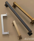 Oil Rubbed Bronze Cabinet Pulls 5 Inch 128mm Hole Centers Square Cabinet Handles Set Of 10 for cabinets, drawers, kitchen.