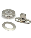 Turn Button Eyelet And Stud Fastener Kit 6mm, Common Sense Fasteners, 10 Piece Set, Marine Grade Nickel Plated Brass That Won't Rust