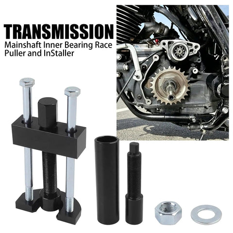 Harley Davidson Big Twin Transmission Mainshaft Inner Bearing Race Tool Installer Puller For 5 And 6 Speed 1984 Present Bearing Removal And Installation Motorcycle Tool Kit with parts