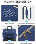 Spirit Airlines Underseat Personal Item Bag 18x14x8 with wet pocket, detachable strap, suitcase sleeve, double zippers, navy blue
