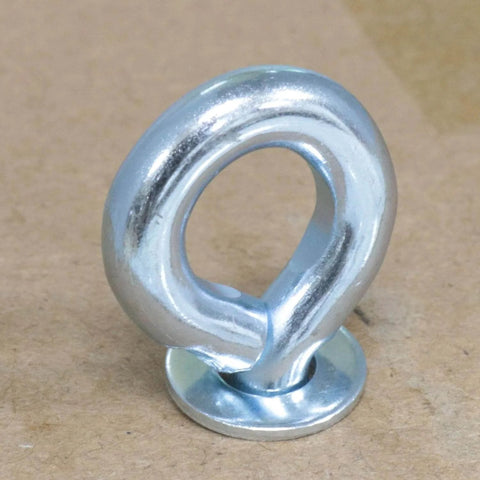 Heavy Duty 1/4 x 3/4 Inch Male Thread Eye Bolt With Nut, silver finish, shoulder lifting ring, tough steel, close-up view
