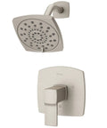 Deckard Brushed Nickel Single Handle Shower Trim Kit With Multi Function Showerhead, Pressure Balance Valve, Dope Modern Square Design