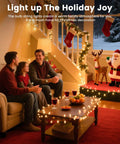 Cozy living room decorated with Clear Christmas String Lights 100 Count On Green Wire 20 Feet Incandescent Mini Bulbs