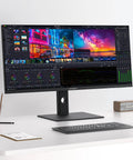 40 Inch 5K Ultrawide Monitor For Laptop 21:9, 100Hz IPS Display, HDR400, on desk with keyboard and speakers