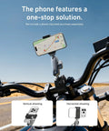 Super Clamp Camera Mount With 360 Dual Ball Head on bike handlebar holding smartphone