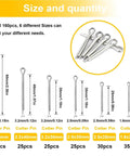 Heavy Duty 304 Stainless Steel Cotter Pins Kit 160 Piece Assortment Pro Grade Corrosion Resistant For DIY Projects And Industrial Use Easy Insertion Durable Rustproof Hardware Fasteners showing size and quantity details.
