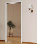 1 Lite Mirror Bifold Closet Doors With Sliding Hardware Kit Aluminum Alloy Folding Doors For Bedroom 36 Inch By 80 Inch Openings