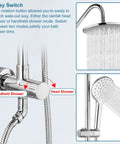Polished Chrome Retrofit Rain Shower System with 8 inch Rainfall Head, ABS Handheld Sprayer, Wall Mount Shower Faucet Combo