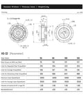 Technical drawing of HS32 I Harmonic Reducer SHF32 I Strain Wave Gear Reducer For Stepper Motor 80 with dimensions and specifications