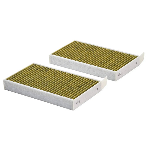 Two Boss Automotive Cabin Air Filters with Febreze and Activated Carbon for Tesla Model 3/Y in passenger compartment