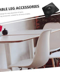 Black Iron Table Leg Connector Bracket With Screws For Furniture Repair Angled Mounting Plate on a table for stable setup.