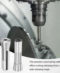 R8 Round Collet Mill Chuck Holder For CNC Engraving And Milling Tools, 10mm Clamp, 7 16 UNF Thread in industrial setting