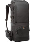Lens Trekker 600 AW III Telephoto Lens Backpack with ActivLift System, black design, upright view for Pro DSLRs and long lenses.
