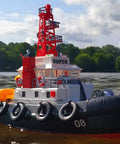 Dope Seaport Style RC Tug Boat with Water Sprayer 2.4GHz Remote Control Harbor Fire Rescue Ship on lake