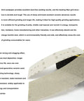Premium 50 Pack Mesh Sanding Discs 198x70mm Dry Polishing With Hook Loop For Wood Metal Stone 320 Grit Dust Free Anti Clogging Abrasive Pad Set on a surface showcasing its durable and dust-free sandpaper design.
