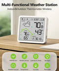 All In One Weather Station With 1 Wireless Remote Sensor, Indoor Outdoor Thermometer Hygrometer, Atomic Clock, Weather Forecast
