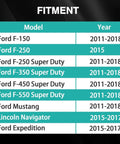 KPALAG O-rings seal set fitment chart for Ford vehicles: F-150, F-250-F-550, Mustang 2011-2018