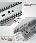 Heavy Duty Soft Close Drawer Slides 22 Inch Pair showing rows of ball bearings and upgraded metal soft close components.