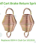 Heavy Duty Golf Cart Brake Return Spring Fits Club Car DS OEM Replacement 1013531 shiny steel springs with hooks for easy installation.