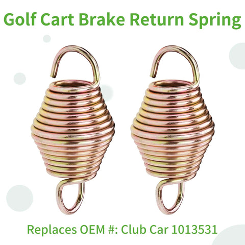 Heavy Duty Golf Cart Brake Return Spring Fits Club Car DS OEM Replacement 1013531 shiny steel springs with hooks for easy installation.
