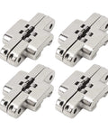 Invisible Hinge Set 4 Pieces Zinc Alloy Cross Hidden Hinge 180 Degree Swing For Doors Cabinets Jewelry Boxes Windows Durable Low Profile Mounting Seamless Look Easy Install