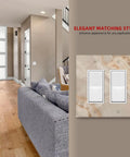 Totally Rad Beige Marble Modern Wall Plates Decorative Light Switch Covers For Toggle And Rocker Switches Super Tough Polycarbonate easy home decor in a stylish living room.