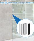 Top Shelf Aluminum Glass Shower Door Handle Replacement For Frameless Sliding And Swing Bathroom Doors Easy Swap Tub Enclosure Pull No Sweat Heavy Duty Hardware Set with silver handle and rubber gaskets.