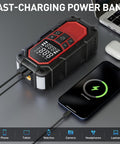 Grab-And-Go All-In-One Jump Starter With Air Compressor And Tire Inflator charging phone and laptop