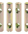 Barrel Nut Dowel Cross Dual Hole Nuts Pack Of 5 For Wood Assembly, carbon steel, colorful zinc finish, multiple sizes visible