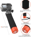 Waterproof Housing With Floating Hand Grip For Action Cameras 5 Pro 4 3 And Xtra Edge Series Top Pick Underwater Kit shown in detail.