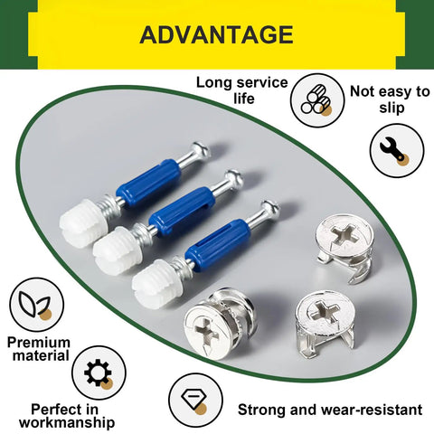 115 Piece Ironclad Cam Lock Hardware Kit With Eccentric Cam Nut And Quick Screws For No Stress Furniture Fix Perfect For Drawers Dressers And Cabinets Built Tough With Reliable One Hand Install Design