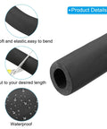 70.9 Inch Pipe Insulation Foam Tube For Water Pipes And Plumbing Heat Preservation Black Rubber And Plastic 0.8 Inch Thick Keeps Your Pipes From Sweating Fits 2 Inch ID Tubing For AC Lines Sprinklers, showing flexibility, cut to length feature, and waterproof properties.
