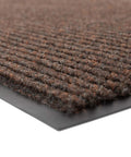 Close-up of Super Tough 3 By 5 Foot Brown Industrial Door Mat That Grabs Dirt And Debris Right Off Your Shoes For Busy Businesses Lobbies Garages And Mudrooms Made In The Usa with non-slip backing