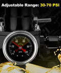 Adjustable EFI Fuel Pressure Regulator Kit With Bypass Return 30 To 70 PSI Gauge close-up view