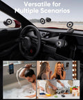 Dope Magnetic Car Phone Holder With 360 Degree Rotation And Ultra Strong Suction Mount in car dashboard with multiple uses shown