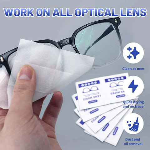 Icepac lens wipes for eyeglasses, 500 pre-moistened, individually wrapped wipes for glasses and screens