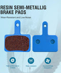 Blue 4 Pack Disc Brake Pads For Mountain Bikes Resin Semi Metallic Quiet And Low Rotor Wear High Performance Braking