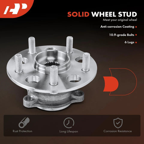 Solid wheel stud with anti-corrosion coating and 10.9-grade bolts, featuring a 6-lug design for durability and rust protection.