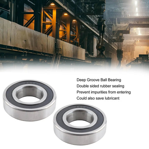 Heavy Duty 6206RS Deep Groove Ball Bearings With Double Rubber Sealed Ends For Industrial Machinery Use Plus Lube protects dirt buildup.