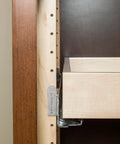 Beefy Shelf Bracket Kit 220 For 1.25 Inch By 58 And 9 Sixteenths Inch Shelves Includes 20 Brackets 4 Pilasters 40 Screws Pre Finished Maple Pilasters Easy Sliding Swing Lock Complete To Build Five Sturdy Shelves, maple pilaster with rollout shelf bracket