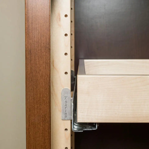 Beefy Shelf Bracket Kit 220 For 1.25 Inch By 58 And 9 Sixteenths Inch Shelves Includes 20 Brackets 4 Pilasters 40 Screws Pre Finished Maple Pilasters Easy Sliding Swing Lock Complete To Build Five Sturdy Shelves, maple pilaster with rollout shelf bracket