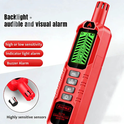Portable Multi Gas Detector With Quick Response Sensor And Sound And Light Alarm Sniffs Out Methane Propane Natural Gas
