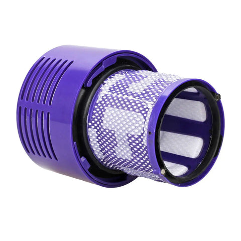 V10 Replacement Filters For Dyson Vacuum Cyclone Series 3 Pack with Cleaning Brush showing purple filter design