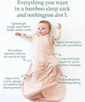 Supersoft Baby Sleep Sack 0.5 TOG Bamboo Viscose Lightweight Sleeping Bag For 6-15 Months Sage Color, infant wearing sleep sack