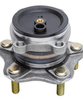 Top view of Pair Rear Wheel Bearing And Hub Assembly For Mazda 3 2014 2015 2016 2017 2018 3 Sport Mexico Built Models 5 Lug With ABS Sensor Cap Flange Rear Left And Right