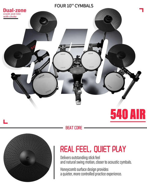 Electric Drum Set With Tower Kick And Dual Zone Mesh Pads For Real Feel And Gig Ready Tone 10 Inch Snare 10 Inch Dual Zone Cymbals